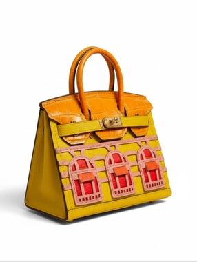Bag Charm AirPods Case - Pink And Yellow